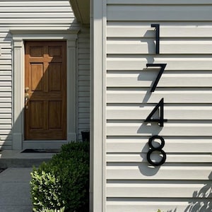 6 Inch Modern House Numbers – Personalized Aluminum Address Numbers & Letters, 15 Color Options, Durable and Precision Cut, Large numbers
