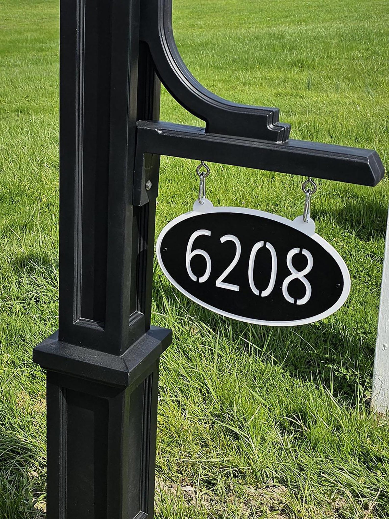 Double Sided Address Sign - Two-sided Hanging House Number Plaque - 26 ...