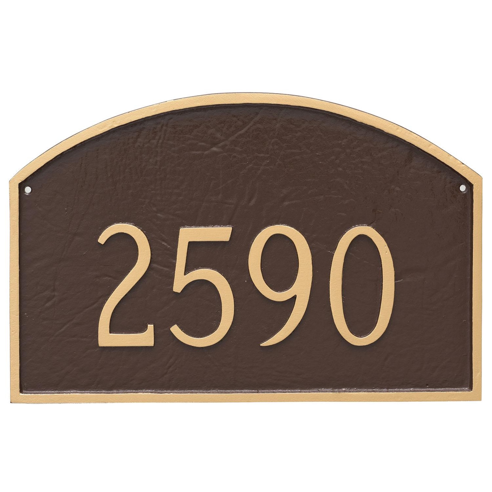 Classic Address Sign - 26 Colors - 6 Shapes - Oval Address Sign - Square Address Sign - Rectangle Address Sign - Circle Address Sign - 9" x 5.5" ARCH, Hammered Bronze+Gold