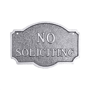 No Soliciting Montague WALL or LAWN Statement Plaque Sign, Business or Home Privacy Sign, Durable Powder Coated Aluminum, Made in the USA image 9