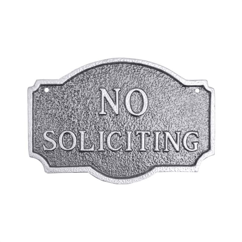 No Soliciting Montague WALL or LAWN Statement Plaque Sign, Business or Home Privacy Sign, Durable Powder Coated Aluminum, Made in the USA image 9