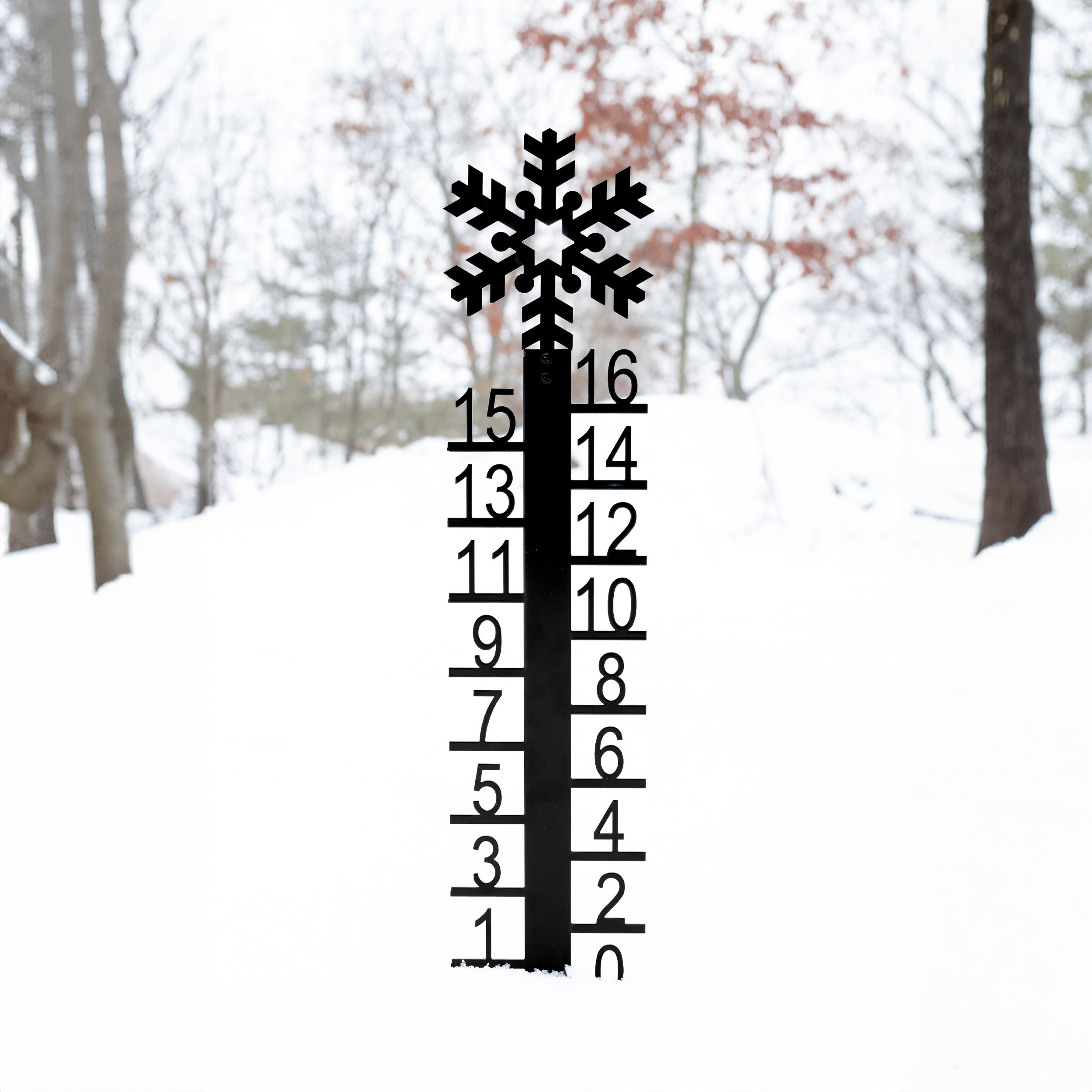Metal Snowflake Snow Gauge, Winter Snow Reader, 14-gauge Steel, Rust ...