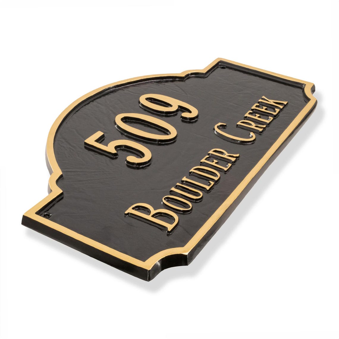Fitzgerald Address Wall Mount Plaque Sign, Two Line Address Sign ...