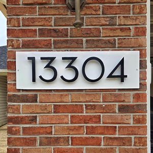 Modern Address Sign, 4 Inch Floating Number Address Sign, Horizontal Outdoor Wall Sign, Custom Address Plaque, Modern House Numbers