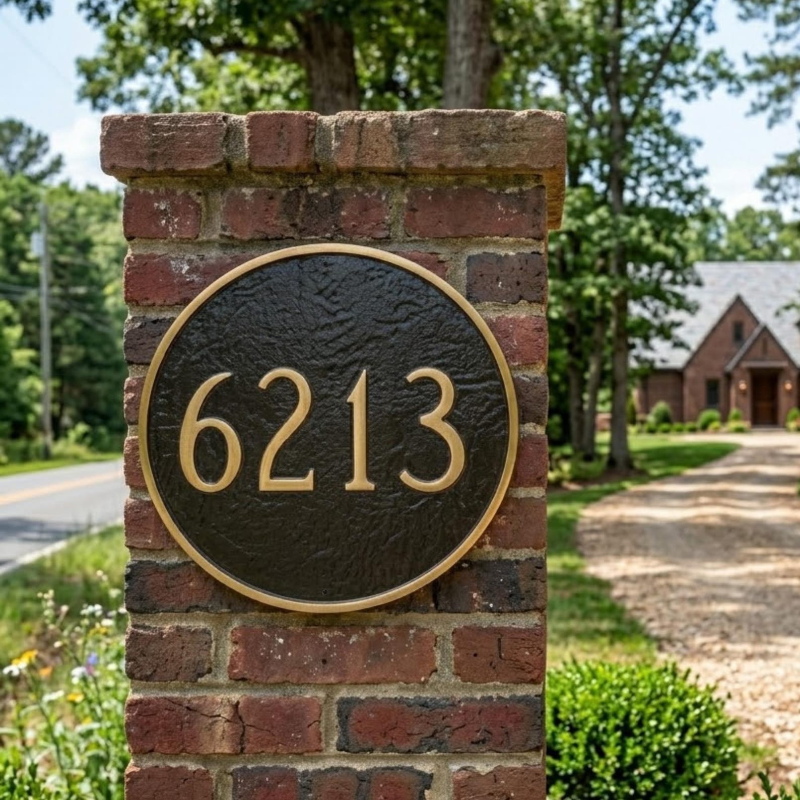 Circle Address WALL Plaque Sign, One Line Address Sign, Made in ...