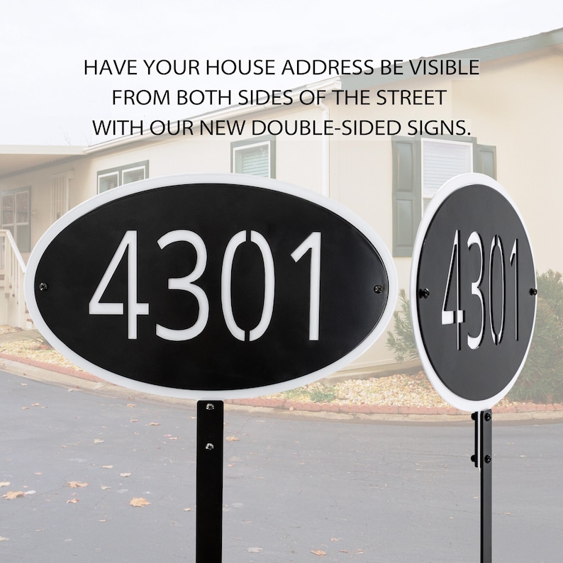 Double Sided Address Sign - Two-sided Lawn House Number Plaque - 26 ...