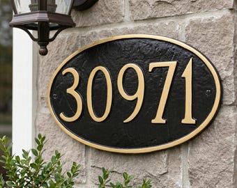 Classic Oval WALL Address Plaque Sign, One Line Address Sign, Custom Metal Sign, House Number Plaque Display, House Decor