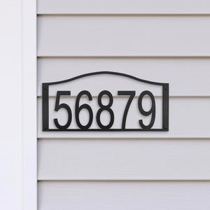 Custom House Number Arch Address Sign - Modern Metal Outdoor Address Sign - WALL or LAWN - Yard Address Sign