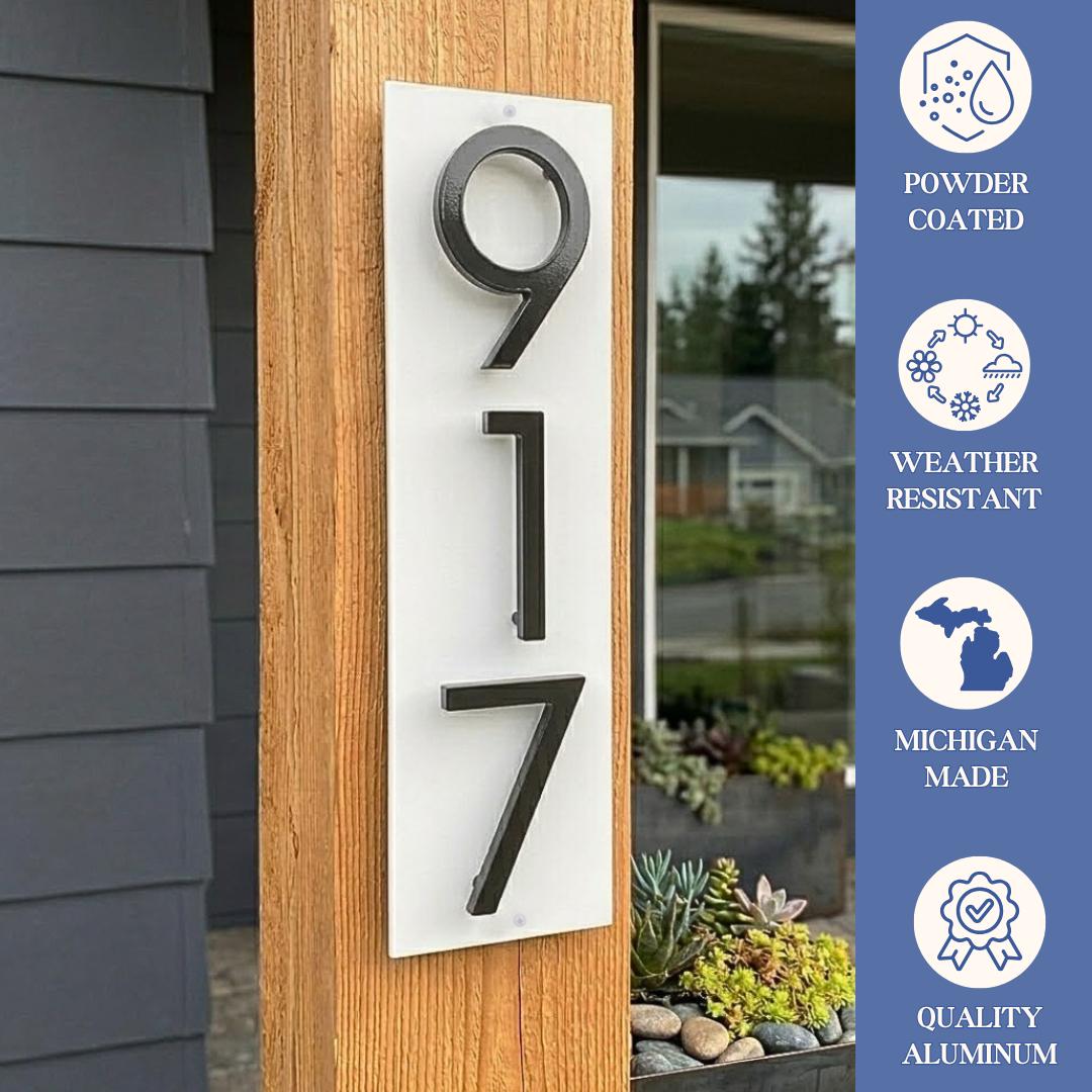 Modern Address Sign, 8 Inch Floating Number Address Sign, 1-5 Digits ...
