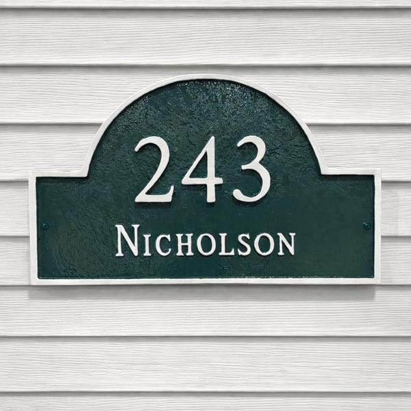 Custom Arch Address House Number Plaque – Personalized House Number Sign – Outdoor Address Sign for Home - house numbers