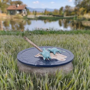 Cast Metal Turtle Sundial, Elegant Garden Decor, Timekeeping Metal Art, Roman Numeral Clock Ornament, Durable Cast Aluminum, Made in the USA