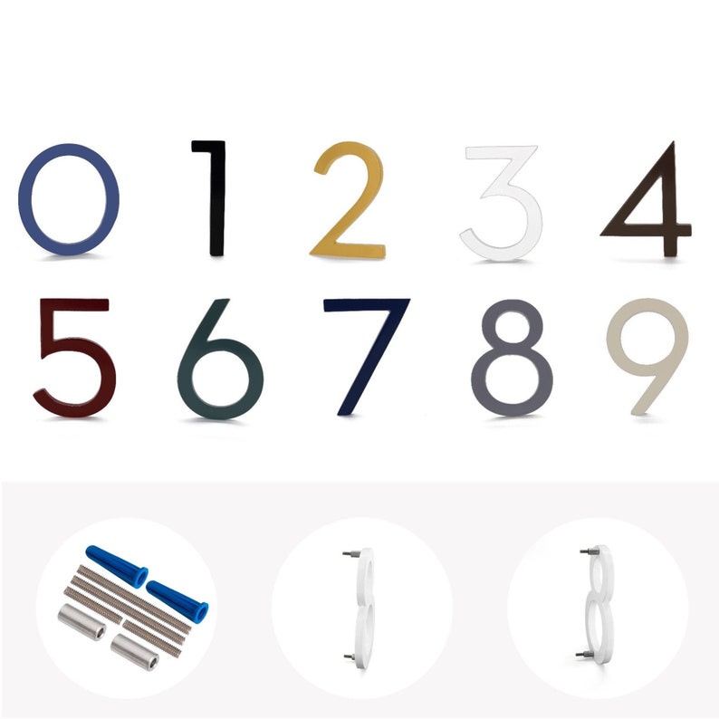 4 Inch Modern House Numbers & Letters Floating or Flush Etsy