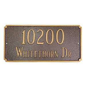 Madison Address WALL Plaque Sign, TWO Line Address Sign, Powder Coated Aluminum, Custom Metal Work, Outdoor Decor, Housewarming Gift