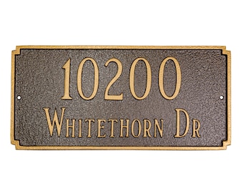 Madison Address WALL Plaque Sign, TWO Line Address Sign, Powder Coated Aluminum, Custom Metal Work, Outdoor Decor, Housewarming Gift