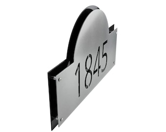 Classic Arch Floating Mount Metal Address Sign, Custom Address Sign, Modern Address Sign, House Number Plaque, Address Number