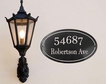 Metal Address Sign - Wall Mount House Number Sign - Personalized Steel Sign - House Numbers