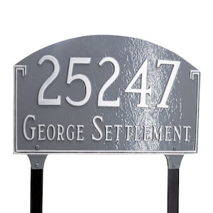 Georgetown Standard Address Sign - Handmade Address Sign - Address Sign with Yard Stakes - Wall or Lawn House Number Sign - Made in the USA