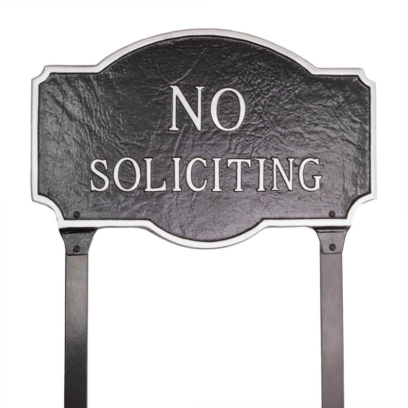 No Soliciting Montague WALL or LAWN Statement Plaque Sign, Business or Home Privacy Sign, Durable Powder Coated Aluminum, Made in the USA image 7