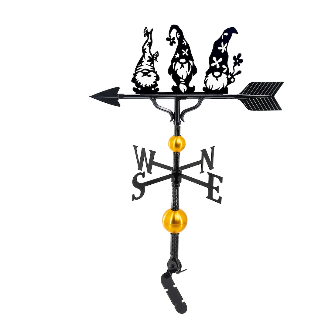 Deluxe Gnome Weathervane, 14 Colors Available, Roof Mount Included, Elf