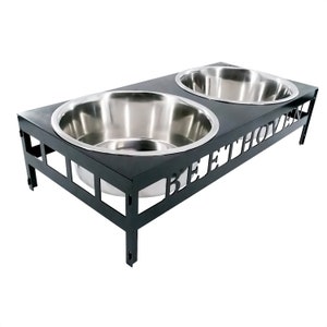 Elevated Raised Pet Dog Feeder Bowl Stainless Steel Food Water