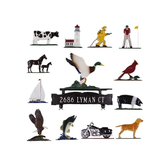 Mailbox Address Sign, Mailbox sign with Ornament, Address Sign, House Numbers