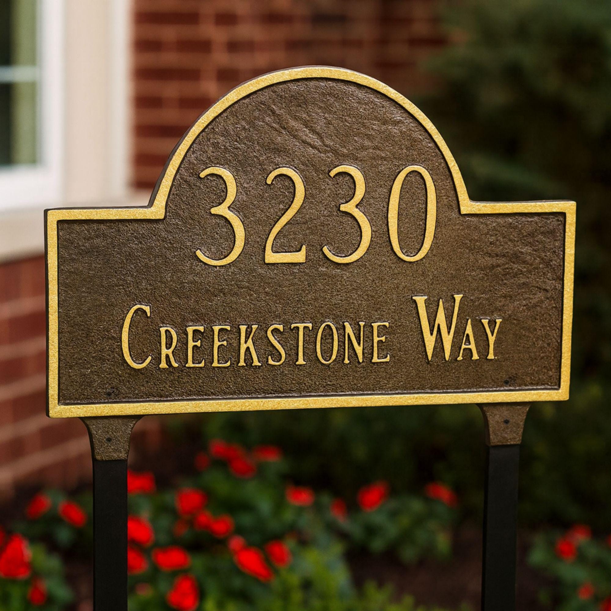 Classic Arch Two Line Address Plaque, Address Sign for Yard, House ...