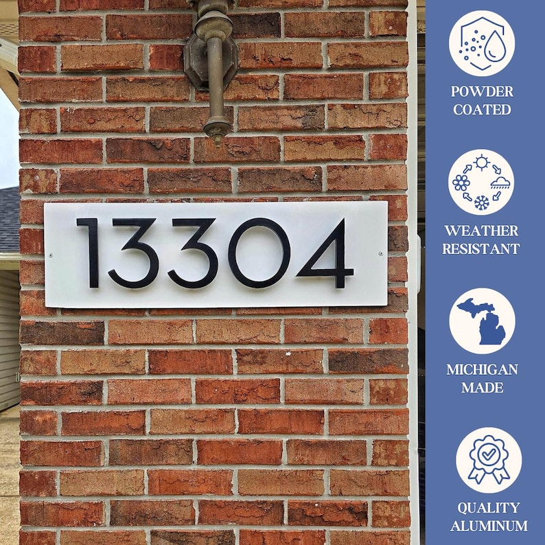 Modern Address Sign, 8 Inch Floating Number Address Sign, Large House ...