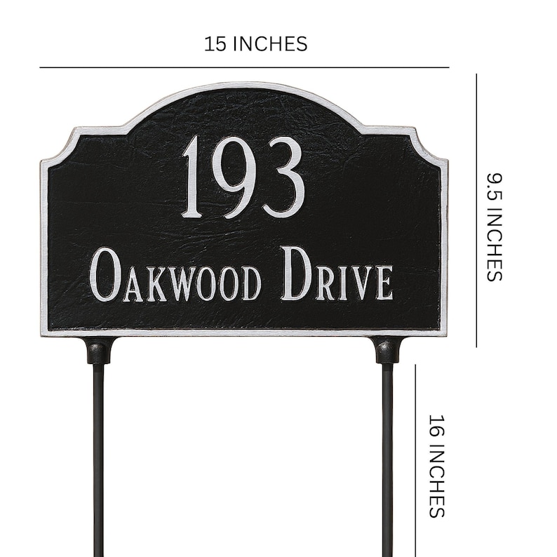 Vanderbilt Double-sided Lawn Address Plaque, TWO Line Address Sign With ...