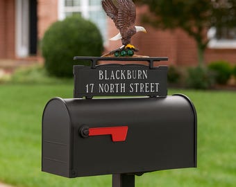 Mailbox Sign, 2 Line, Mailbox sign with Ornament, Double Sided Address Sign, Custom Two Sided Address Sign for Mailbox