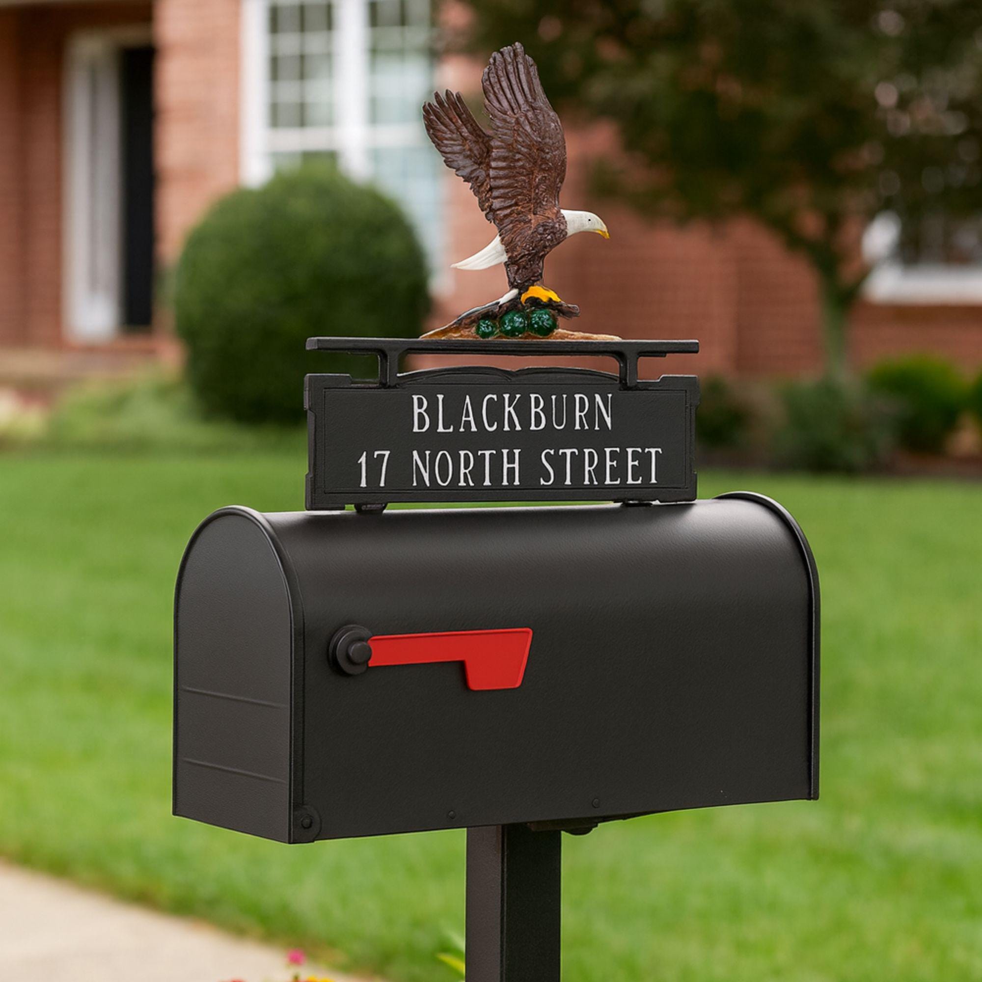 Mailbox Key Sign Mailbox Sign, 2 Line, Mailbox Sign With Ornament, Double Sided Address ...