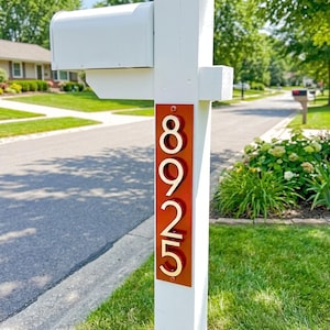 Modern Address Sign, 3 Inch Floating Number Address Sign, 1-5 Digits Vertical Sign, Metal Address Plaque, House Numbers Vertical