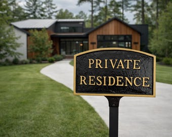 Plaque arche pour résidence privée, panneau d'intimité, aluminium thermolaqué durable, antirouille, fabriquée à la main aux États-Unis