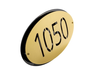 Classic Oval Floating Mount Metal Address Sign, Custom Address Sign, Modern Address Sign, House Numbers, Address Sign For House