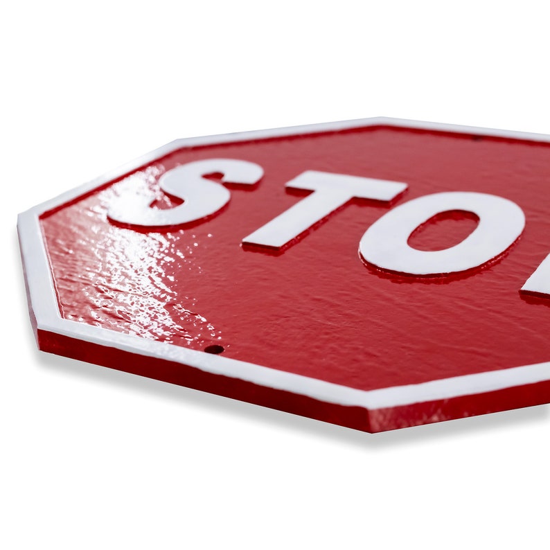 Angled Stop Sign Stop Sign - Cast Metal Stop Sign - High Quality Stop Sign - WALL or ...