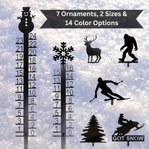 Metal Snow Gauge, Winter Snow Reader, Durable 14-Gauge Steel, Rust-Resistant Powder Coat, 14 Color Options, Made in Michigan