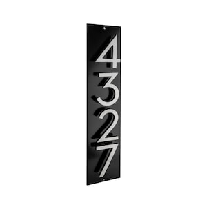 Modern Address Sign, 4 Inch Floating Number Address Sign, 1-5 Digits Vertical Sign, Personalized Metal Address Plaque, House Numbers