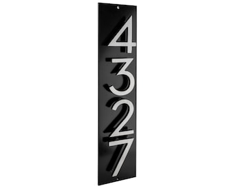 Modern Address Sign, 4 Inch Floating Number Address Sign, 1-5 Digits Vertical Sign, Personalized Metal Address Plaque, House Numbers
