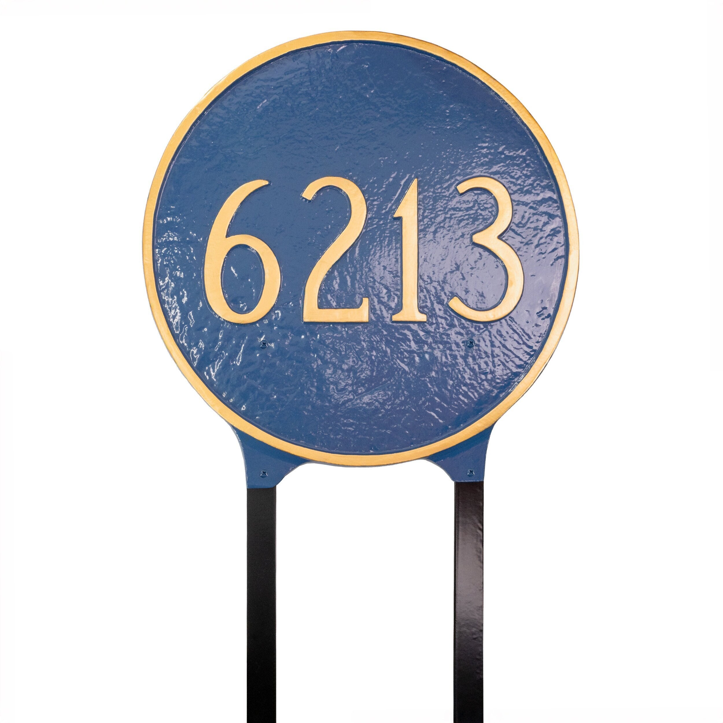 Circle Address LAWN Plaque Sign, One Line Address Sign, Powder Coated Aluminum, Custom Metal Sign, House Number