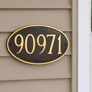 Classic Oval WALL Address Plaque Sign, One Line Address Sign, Custom Metal Sign, House Number Plaque Display, House Decor
