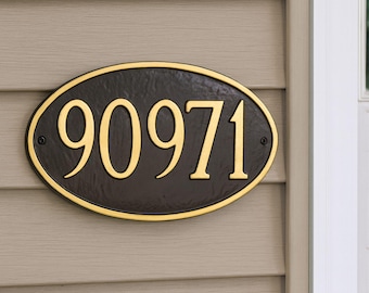 Classic Oval WALL Address Plaque Sign, One Line Address Sign, Custom Metal Sign, House Number Plaque Display, House Decor