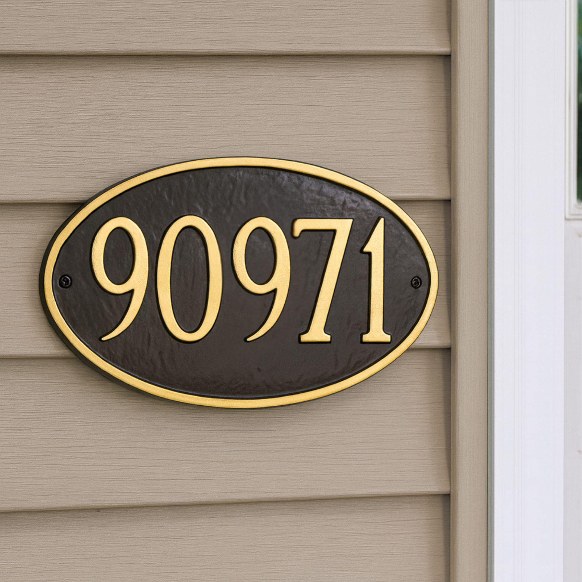 Classic Oval WALL Address Plaque Sign, One Line Address Sign, Custom Metal Sign, House Number Plaque Display, House Decor