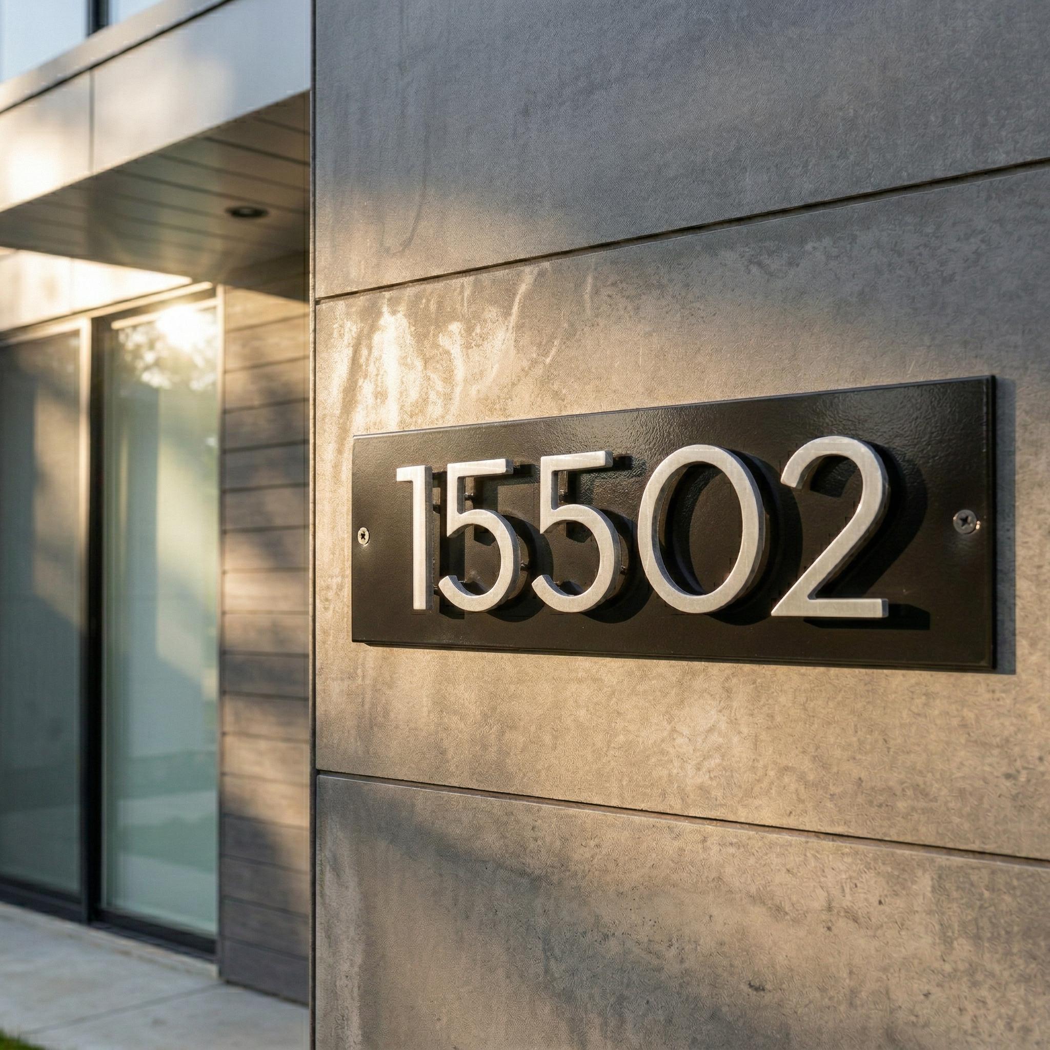 Modern Address Sign, 3 Inch Floating Number Address Sign, Horizontal ...