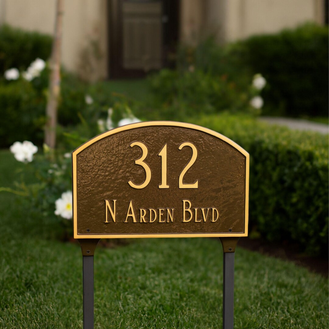 Classic Address Plaque, WALL or LAWN, Lawn Address Sign, House Number ...