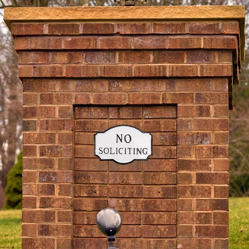 No Soliciting Montague WALL or LAWN Statement Plaque Sign, Business or Home Privacy Sign, Durable Powder Coated Aluminum, Made in the USA image 6