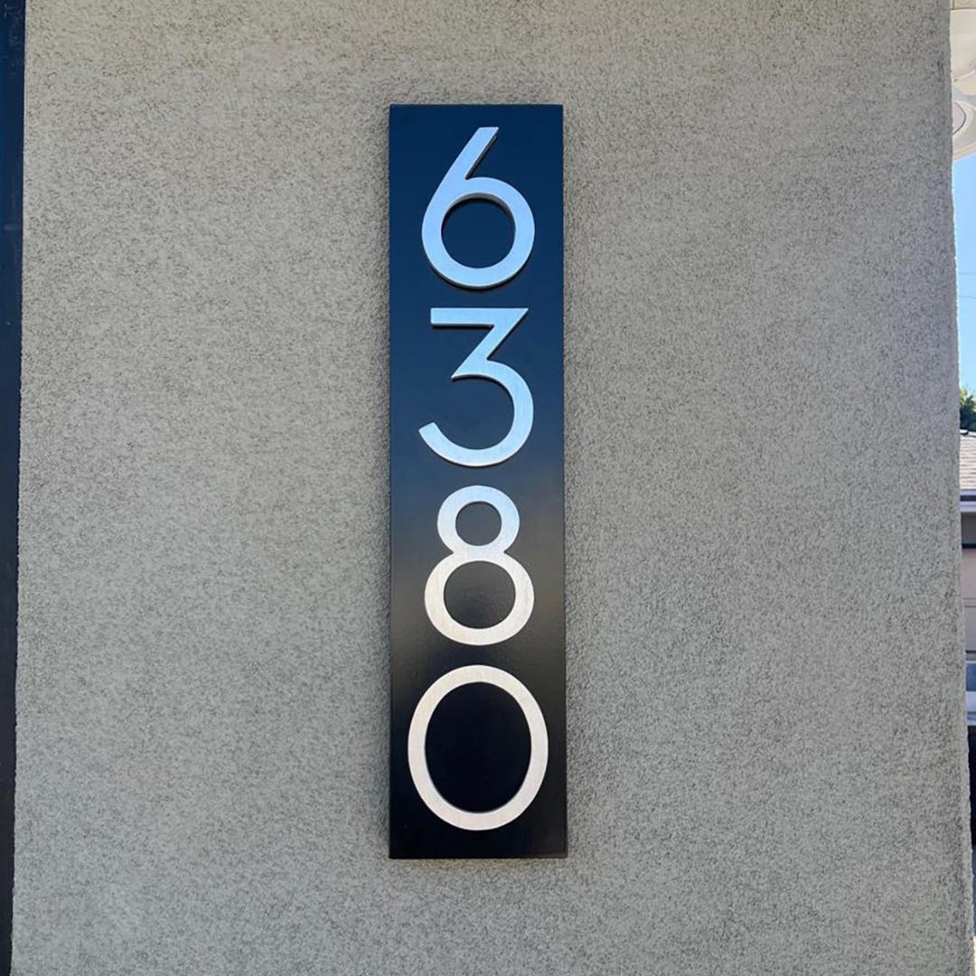 Modern Address Sign, 8 Inch Floating Number Address Sign, 1-5 Digits ...