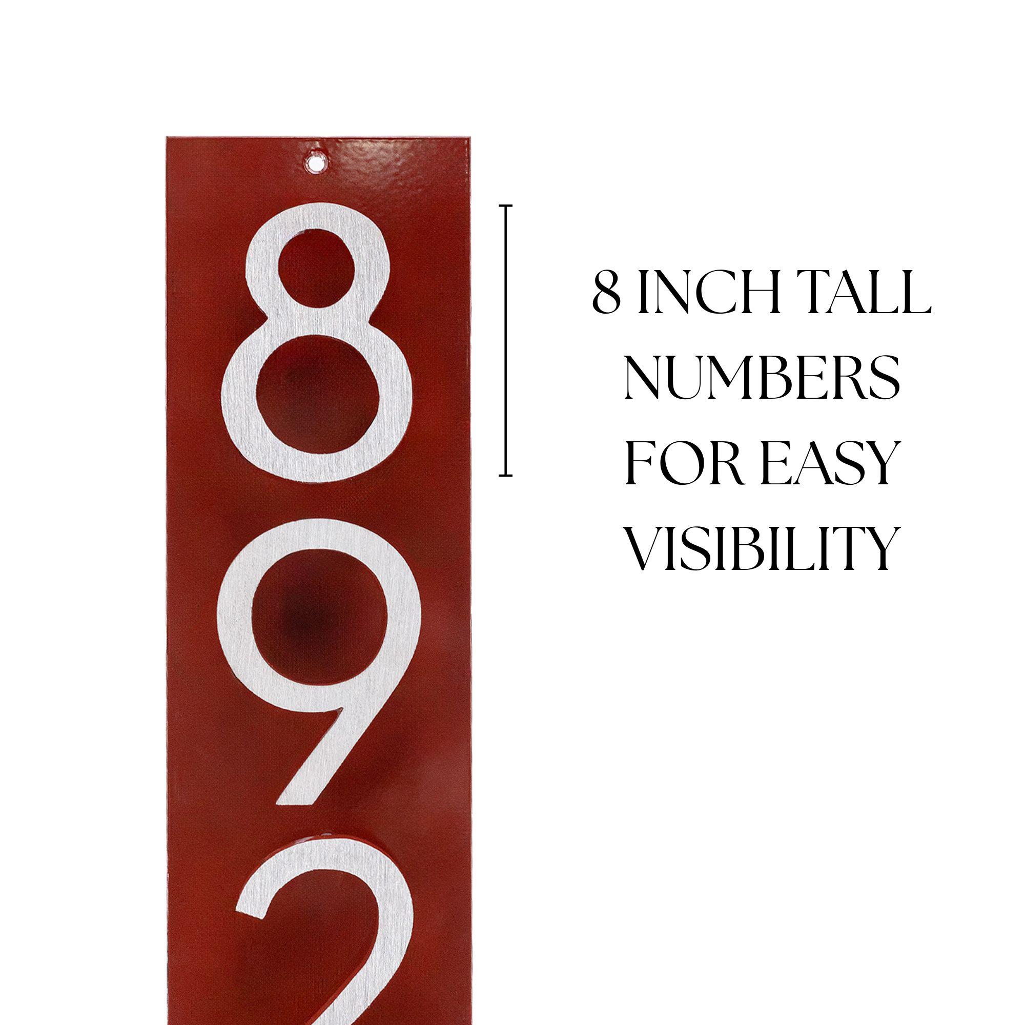 Modern Address Sign, 8 Inch Floating Number Address Sign, 1-5 Digits ...