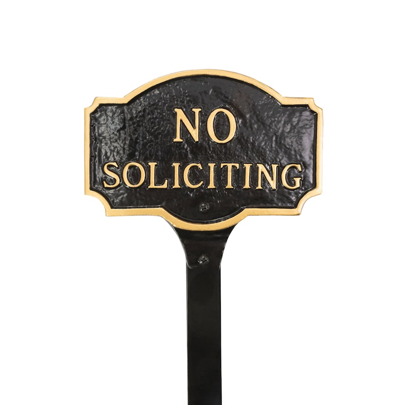 No Soliciting Montague WALL or LAWN Statement Plaque Sign, Business or Home Privacy Sign, Durable Powder Coated Aluminum, Made in the USA image 10