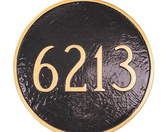 Circle Address WALL Plaque Sign, One Line Address Sign, Made in Michigan, Classic Address Plaque, Cast Metal House Number Sign