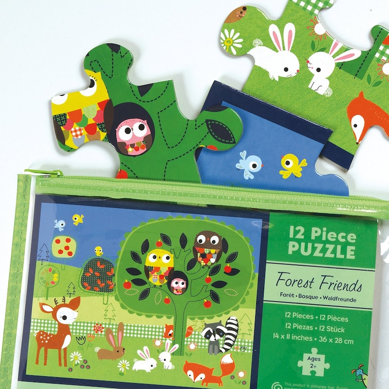 Puzzle for Younger Kids Thick Piece Puzzle for Kids Forest Friends Pouch Puzzle Animal Puzzle