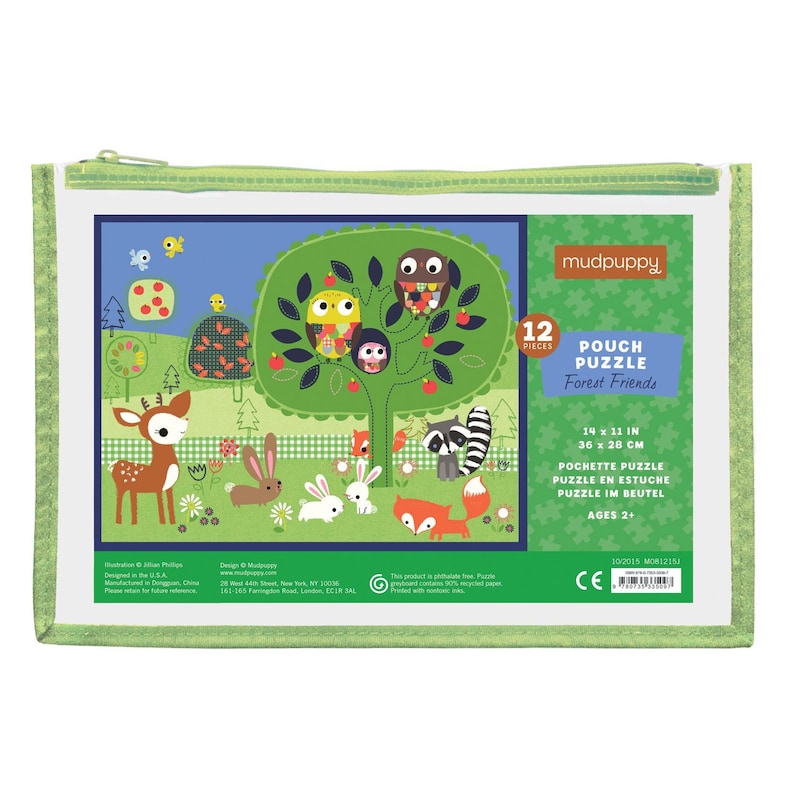 Puzzle for Younger Kids Thick Piece Puzzle for Kids Forest Friends Pouch Puzzle Animal Puzzle